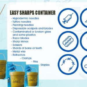 Plastic Sharps Container Biohazard Needle Disposal Box for Infectious Waste Yellow sharp Container For Needles سوئیاں کے لئے تیز کنٹینر 20 ltr