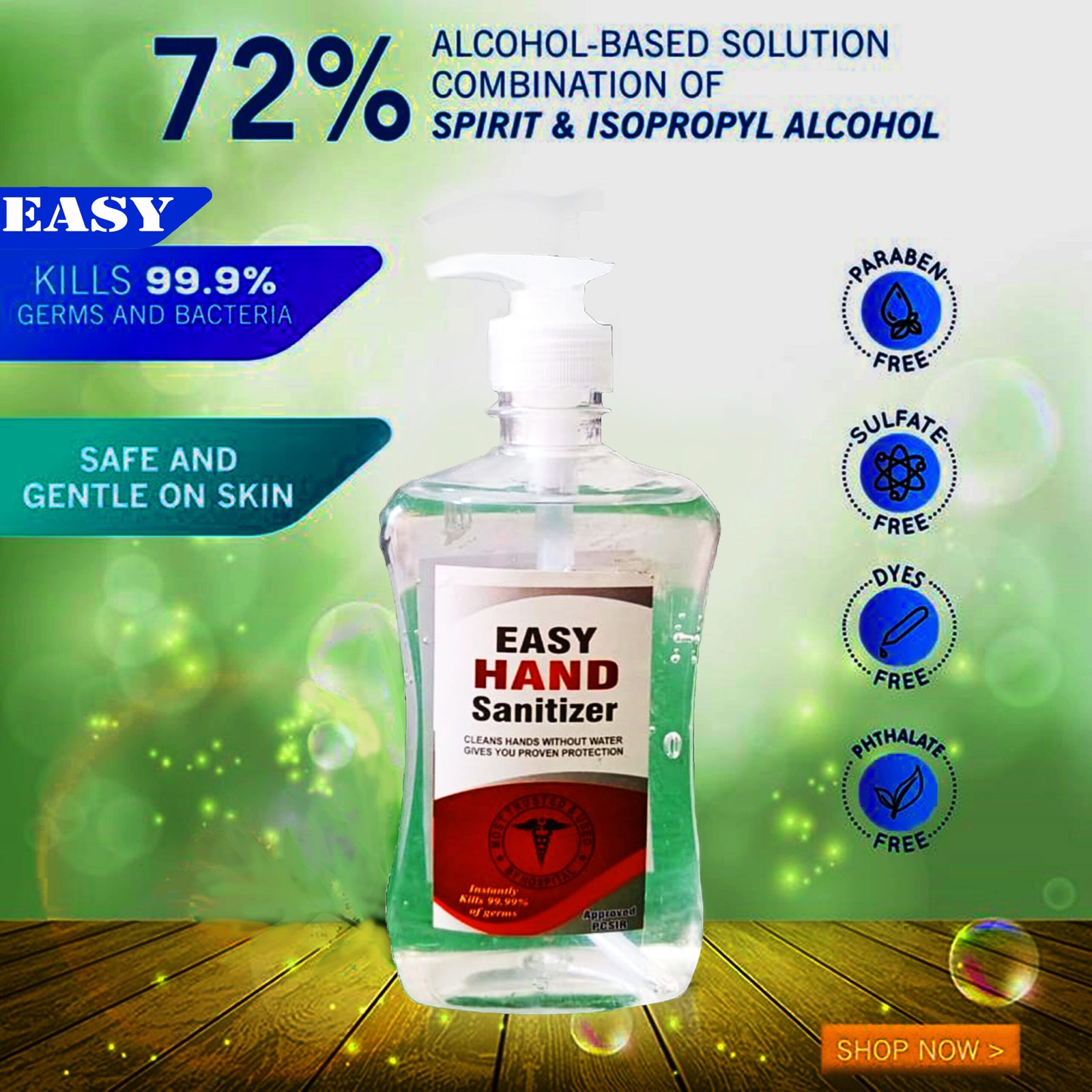 Easy Hand Sanitizer 500 ML Hand Sanitizer Dispenser ہینڈ سینیٹائزر ڈسپنسر